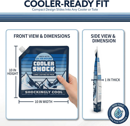 Reusable Ice Packs for Cooler - Long Lasting Cold Freezer Packs for Coolers and Lunch Boxes - Cooler Ice Packs for Camping Gear, Fishing, Road Trips, Beach Must Haves