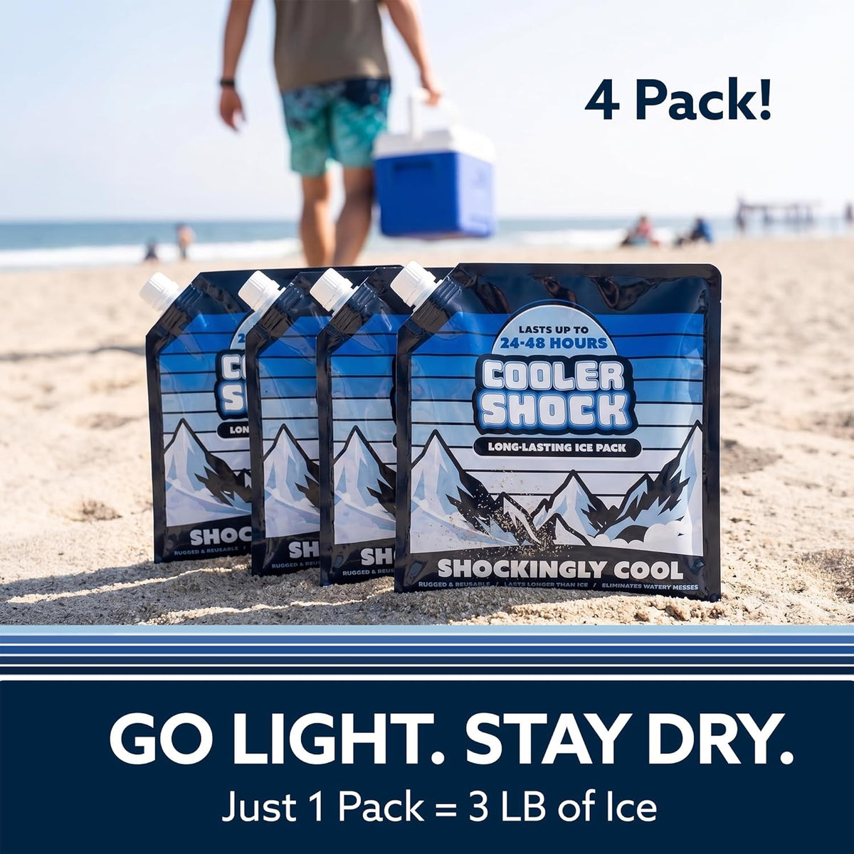 Reusable Ice Packs for Cooler - Long Lasting Cold Freezer Packs for Coolers and Lunch Boxes - Cooler Ice Packs for Camping Gear, Fishing, Road Trips, Beach Must Haves