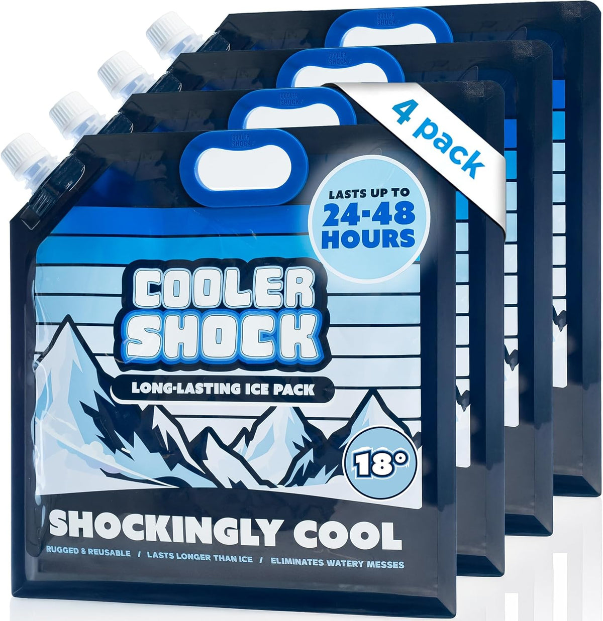 Reusable Ice Packs for Cooler - Long Lasting Cold Freezer Packs for Coolers and Lunch Boxes - Cooler Ice Packs for Camping Gear, Fishing, Road Trips, Beach Must Haves