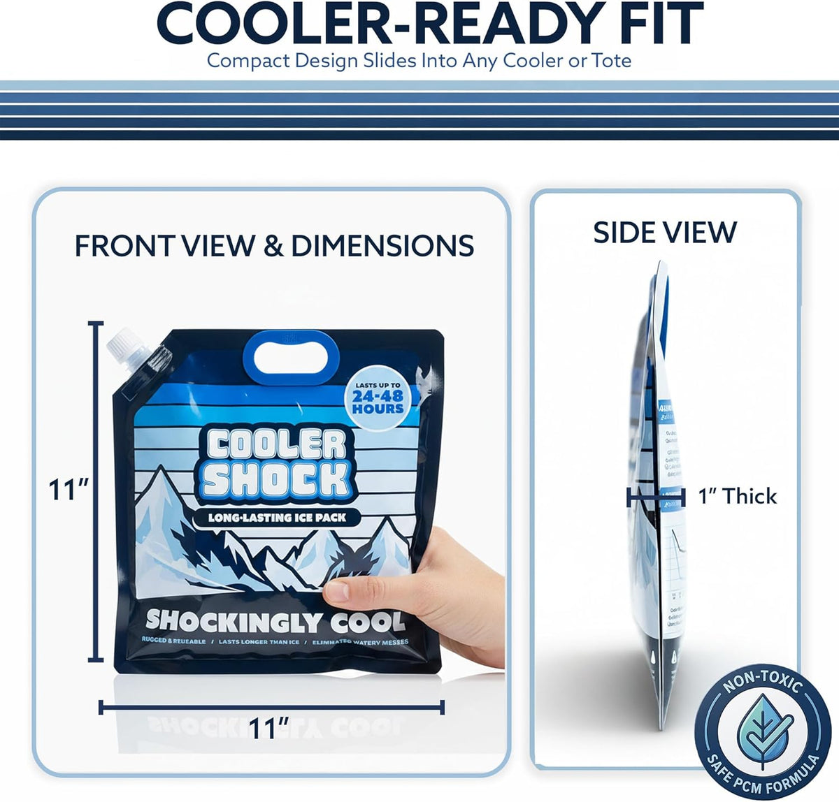 Reusable Ice Packs for Cooler - Long Lasting Cold Freezer Packs for Coolers and Lunch Boxes - Cooler Ice Packs for Camping Gear, Fishing, Road Trips, Beach Must Haves