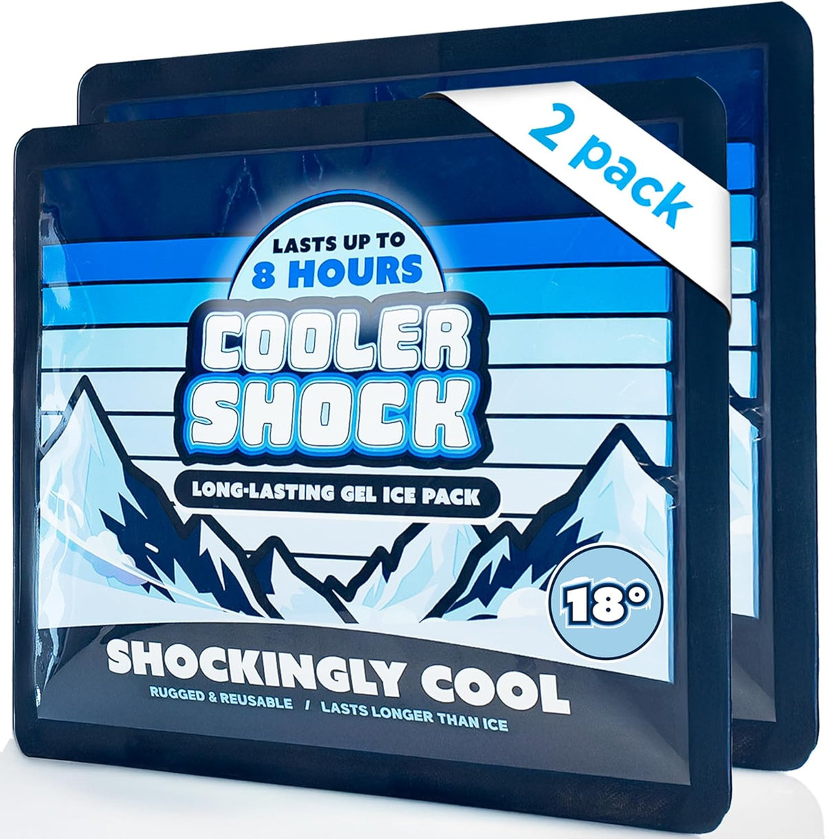 Reusable Ice Packs for Cooler - Long Lasting Cold Freezer Packs for Coolers and Lunch Boxes - Cooler Ice Packs for Camping Gear, Fishing, Road Trips, Beach Must Haves