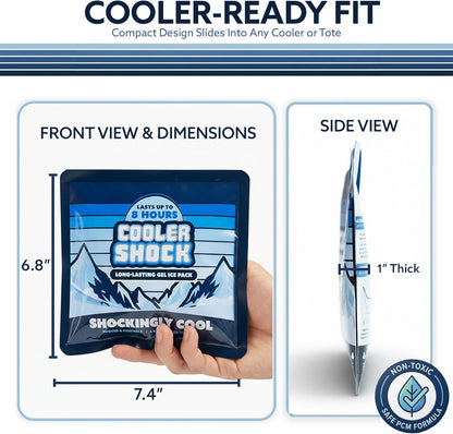 Reusable Ice Packs for Cooler - Long Lasting Cold Freezer Packs for Coolers and Lunch Boxes - Cooler Ice Packs for Camping Gear, Fishing, Road Trips, Beach Must Haves