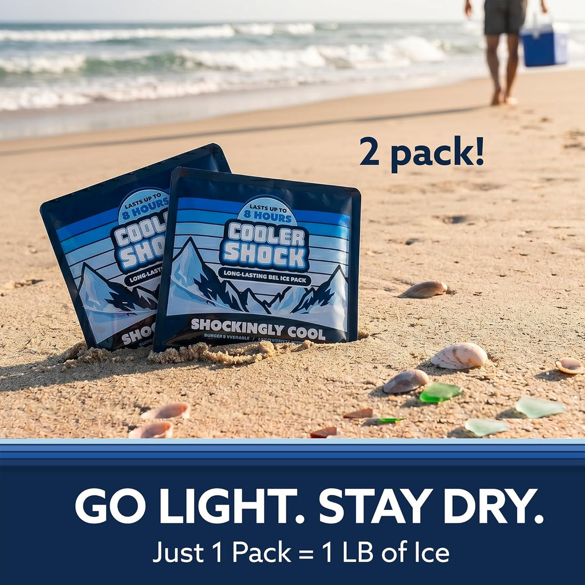 Reusable Ice Packs for Cooler - Long Lasting Cold Freezer Packs for Coolers and Lunch Boxes - Cooler Ice Packs for Camping Gear, Fishing, Road Trips, Beach Must Haves
