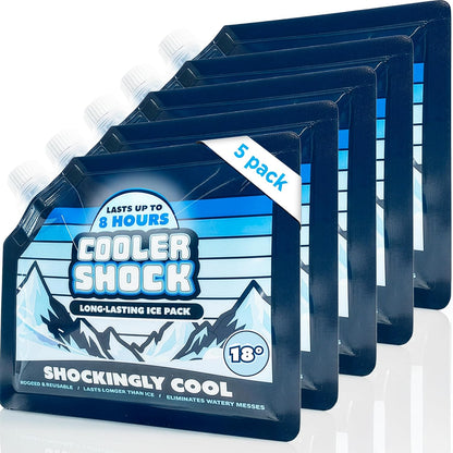 Reusable Ice Packs for Cooler - Long Lasting Cold Freezer Packs for Coolers and Lunch Boxes - Cooler Ice Packs for Camping Gear, Fishing, Road Trips, Beach Must Haves