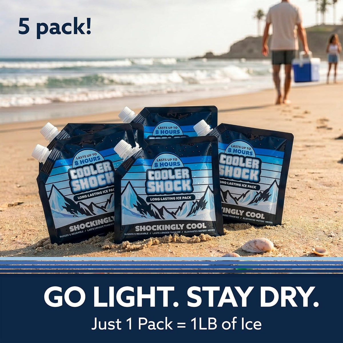 Reusable Ice Packs for Cooler - Long Lasting Cold Freezer Packs for Coolers and Lunch Boxes - Cooler Ice Packs for Camping Gear, Fishing, Road Trips, Beach Must Haves