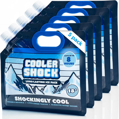 Reusable Ice Packs for Cooler - Long Lasting Cold Freezer Packs for Coolers and Lunch Boxes - Cooler Ice Packs for Camping Gear, Fishing, Road Trips, Beach Must Haves