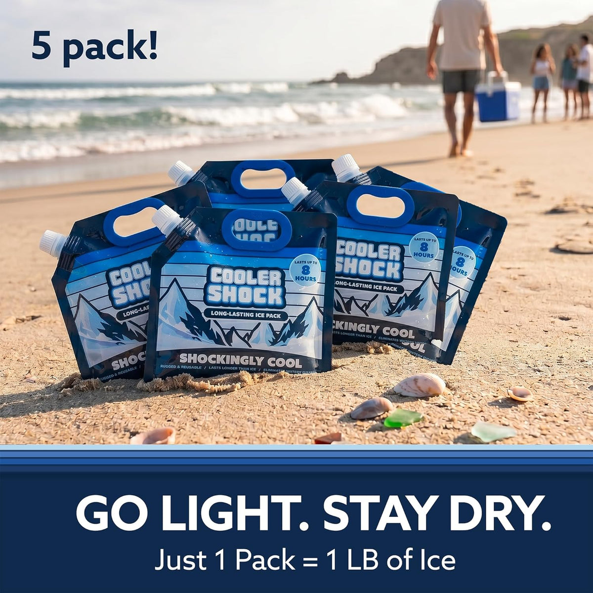 Reusable Ice Packs for Cooler - Long Lasting Cold Freezer Packs for Coolers and Lunch Boxes - Cooler Ice Packs for Camping Gear, Fishing, Road Trips, Beach Must Haves