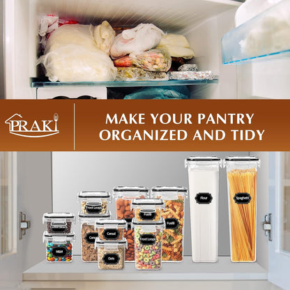 Airtight Food Storage Containers with Lids, 12PCS Plastic Kitchen Storage Containers for Pantry Organizers and Storage - Cereal, Rice, Flour and Sugar Containers with Labels & Marker | Kitchen Storage Containers for Pantry Organizers and Storage -