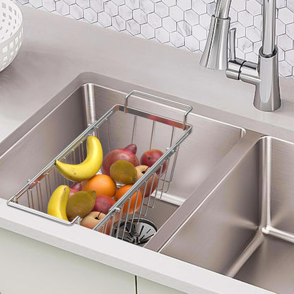 Freezer Baskets for Chest Freezer, Capacity Expandable Deep Freezer Organizer Bins Adjustable From 16.5" to 26.5" Stainless Steel Wire Basket Storage with Hanging Handles
