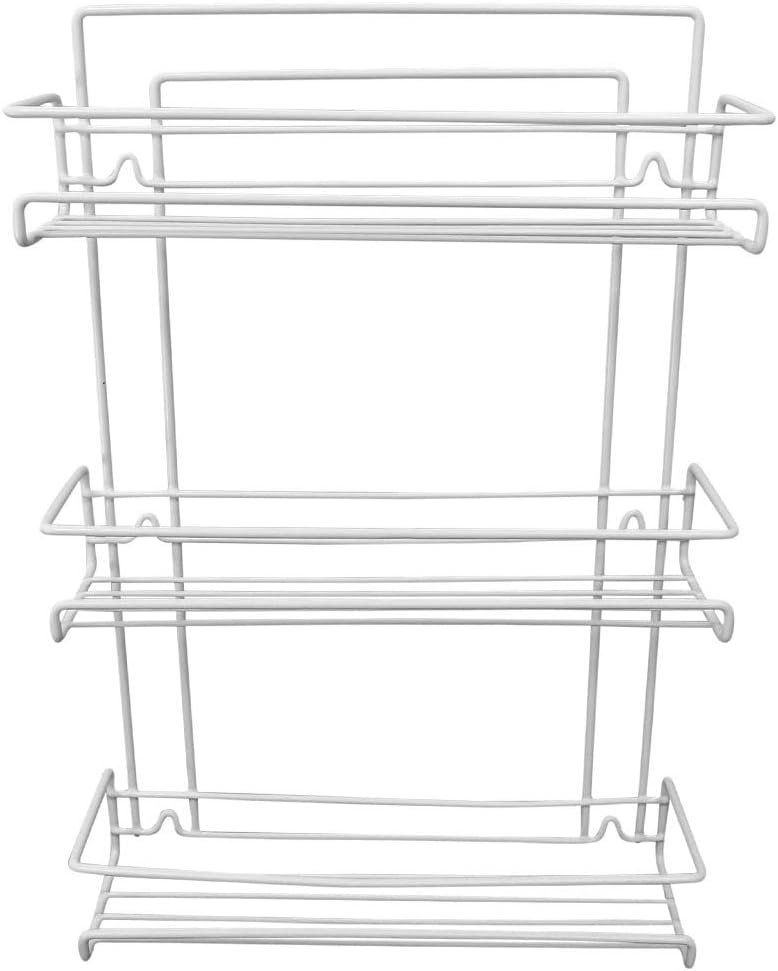 Evelots Over the Door Pantry Spice Rack Organizer -6 Tier -Holds up to 54 Spices- Adjustable Metal Baskets for Kitchen, Bathroom Storage & Organization (White) No Tool Easy Install