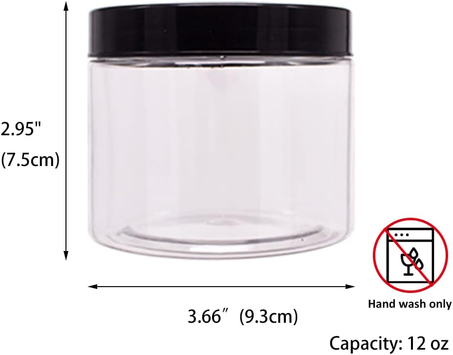 zmybcpack 16 oz Plastic Jars with Lids, Extra Labels, 1 Pen, Clear PET Seal Jar for Food Storage,Wide Opening Storage jar For Dry Food, Peanut, Powder, Kitchen & Craft Storage