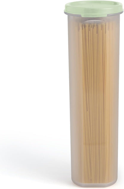 Tall Clear Spaghetti Pasta Container Storage With Lid.Multi-Purpose Kitchen Pantry Organization And Food Storage For Noodles Beans Straws - Airtight Leakproof Spaghetti Keeper BPA Free 37 oz.
