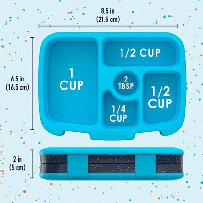 Bentgo Kids Bento-Style 5-Compartment Leak-Proof Lunch Box - Ideal Portion Sizes for Ages 3 to 7 - Durable, Drop-Proof, Dishwasher Safe, PFAS & BPA-Free & Made with Food-Safe Materials (Blue)