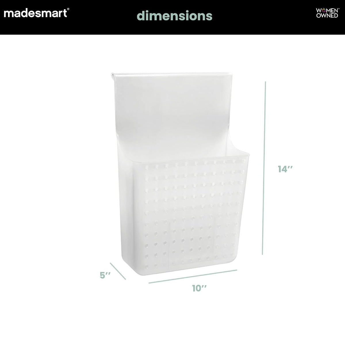 madesmart Over-Door Organizer, Storage for Aluminum Foil, Parchment Paper & Kitchen Wraps, Dual Divided Bins with Soft-Grip Over-Door Hook, White