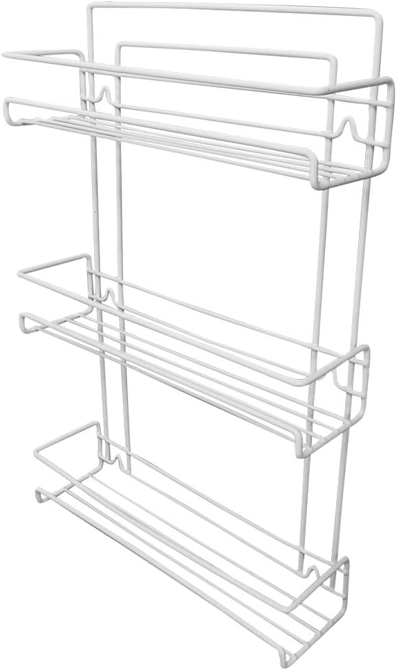Evelots Over the Door Pantry Spice Rack Organizer -6 Tier -Holds up to 54 Spices- Adjustable Metal Baskets for Kitchen, Bathroom Storage & Organization (White) No Tool Easy Install