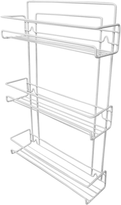 Evelots Over the Door Pantry Spice Rack Organizer -6 Tier -Holds up to 54 Spices- Adjustable Metal Baskets for Kitchen, Bathroom Storage & Organization (White) No Tool Easy Install