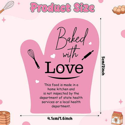 Cottage Food Law Labels Stickers - 500 Count Homemade with Love Adhesive Round Decal Roll, Made in a Home Kitchen Inspection Statement Thermal Printed for Baked Food Packaging (2 x 2 Inch)