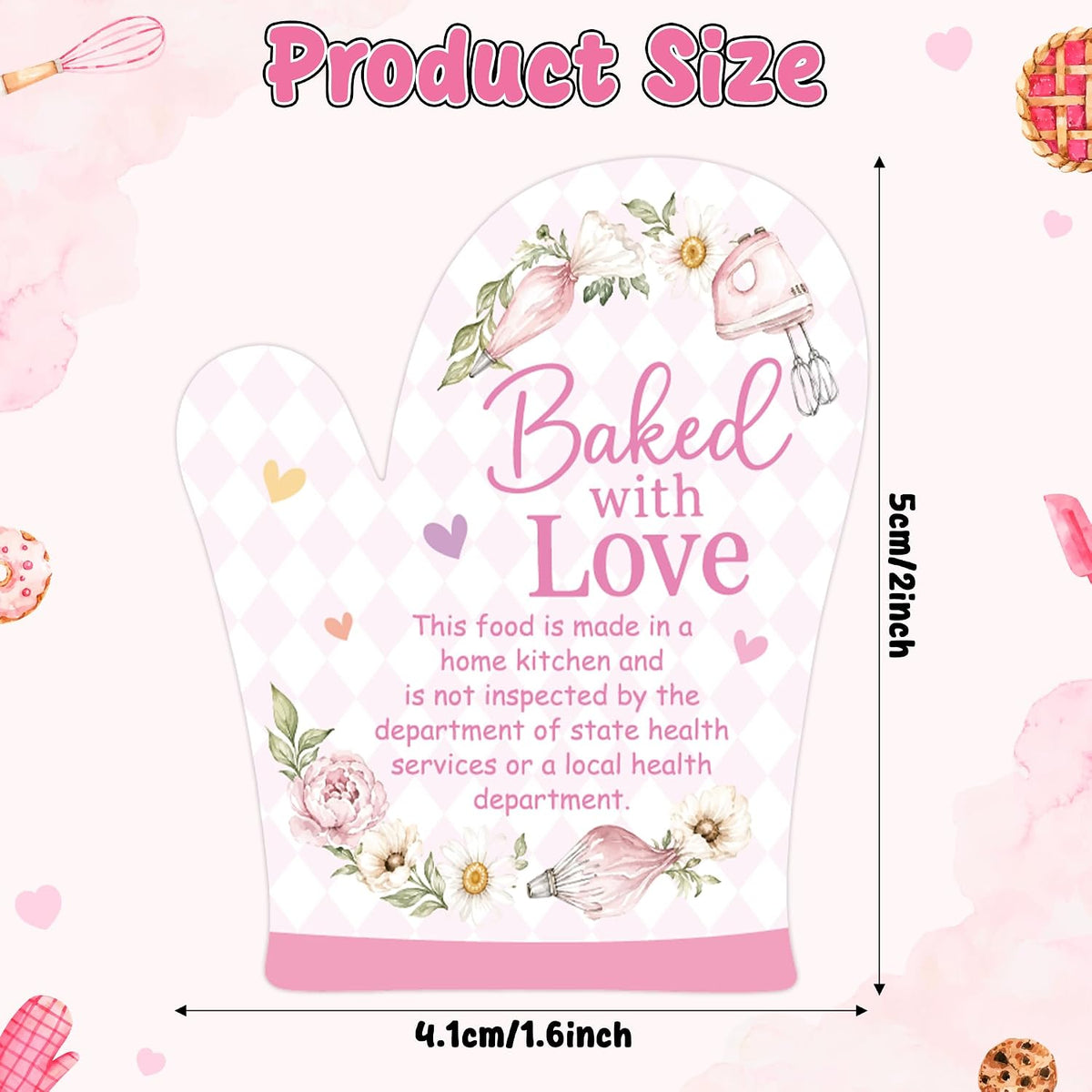 Cottage Food Law Labels Stickers - 500 Count Homemade with Love Adhesive Round Decal Roll, Made in a Home Kitchen Inspection Statement Thermal Printed for Baked Food Packaging (2 x 2 Inch)