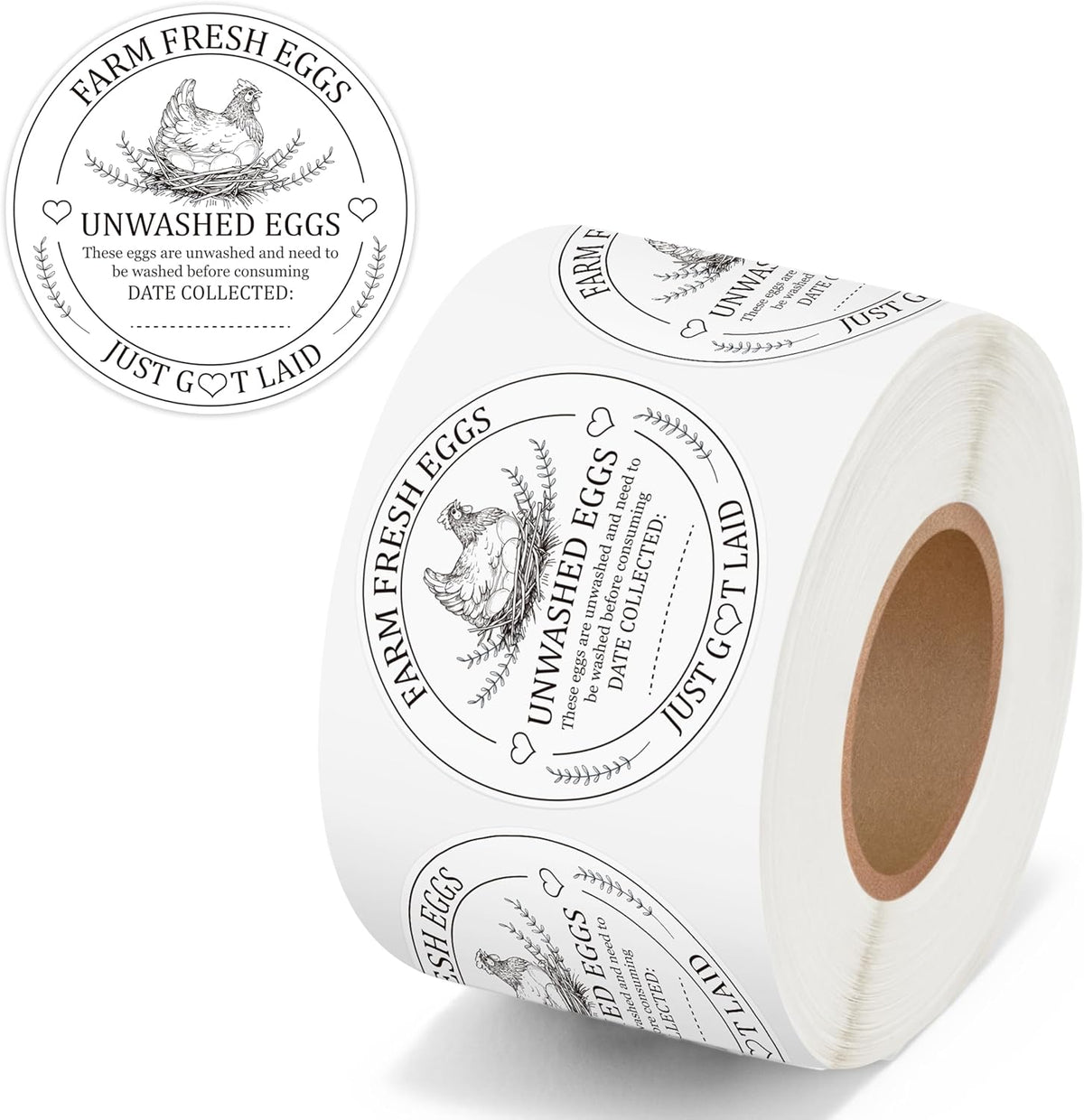 Cottage Food Law Labels Stickers - 500 Count Homemade with Love Adhesive Round Decal Roll, Made in a Home Kitchen Inspection Statement Thermal Printed for Baked Food Packaging (2 x 2 Inch)