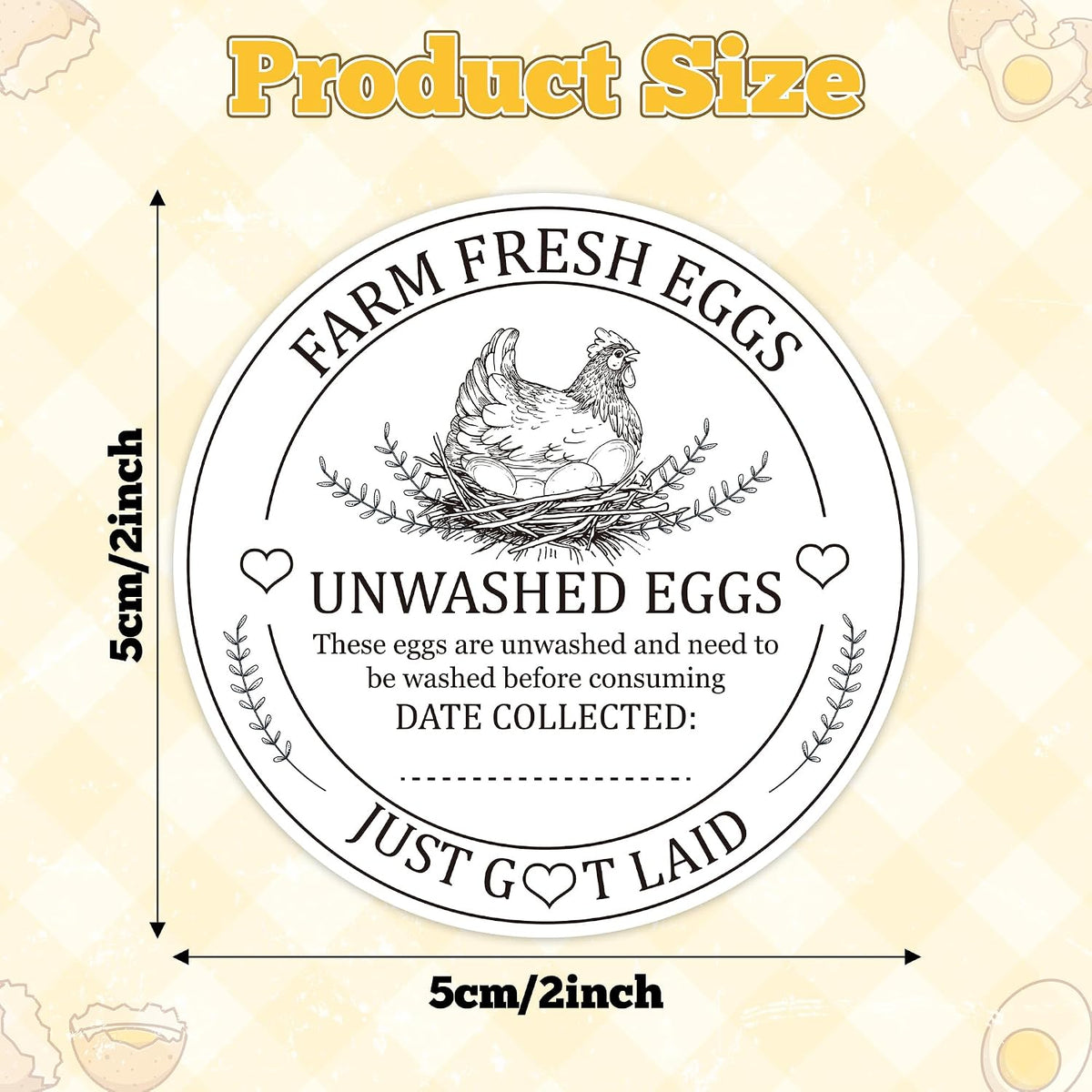 Cottage Food Law Labels Stickers - 500 Count Homemade with Love Adhesive Round Decal Roll, Made in a Home Kitchen Inspection Statement Thermal Printed for Baked Food Packaging (2 x 2 Inch)