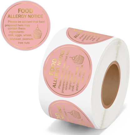 Cottage Food Law Labels Stickers - 500 Count Homemade with Love Adhesive Round Decal Roll, Made in a Home Kitchen Inspection Statement Thermal Printed for Baked Food Packaging (2 x 2 Inch)