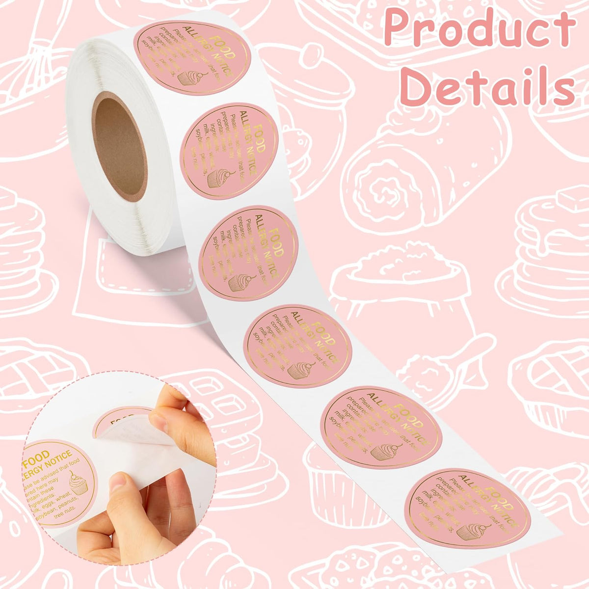 Cottage Food Law Labels Stickers - 500 Count Homemade with Love Adhesive Round Decal Roll, Made in a Home Kitchen Inspection Statement Thermal Printed for Baked Food Packaging (2 x 2 Inch)