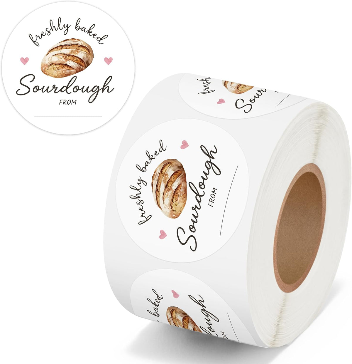Cottage Food Law Labels Stickers - 500 Count Homemade with Love Adhesive Round Decal Roll, Made in a Home Kitchen Inspection Statement Thermal Printed for Baked Food Packaging (2 x 2 Inch)