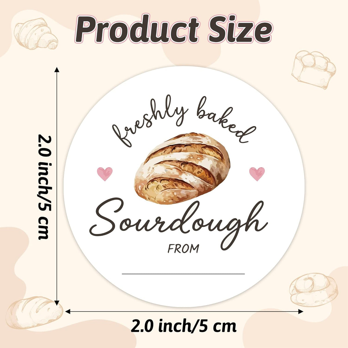 Cottage Food Law Labels Stickers - 500 Count Homemade with Love Adhesive Round Decal Roll, Made in a Home Kitchen Inspection Statement Thermal Printed for Baked Food Packaging (2 x 2 Inch)