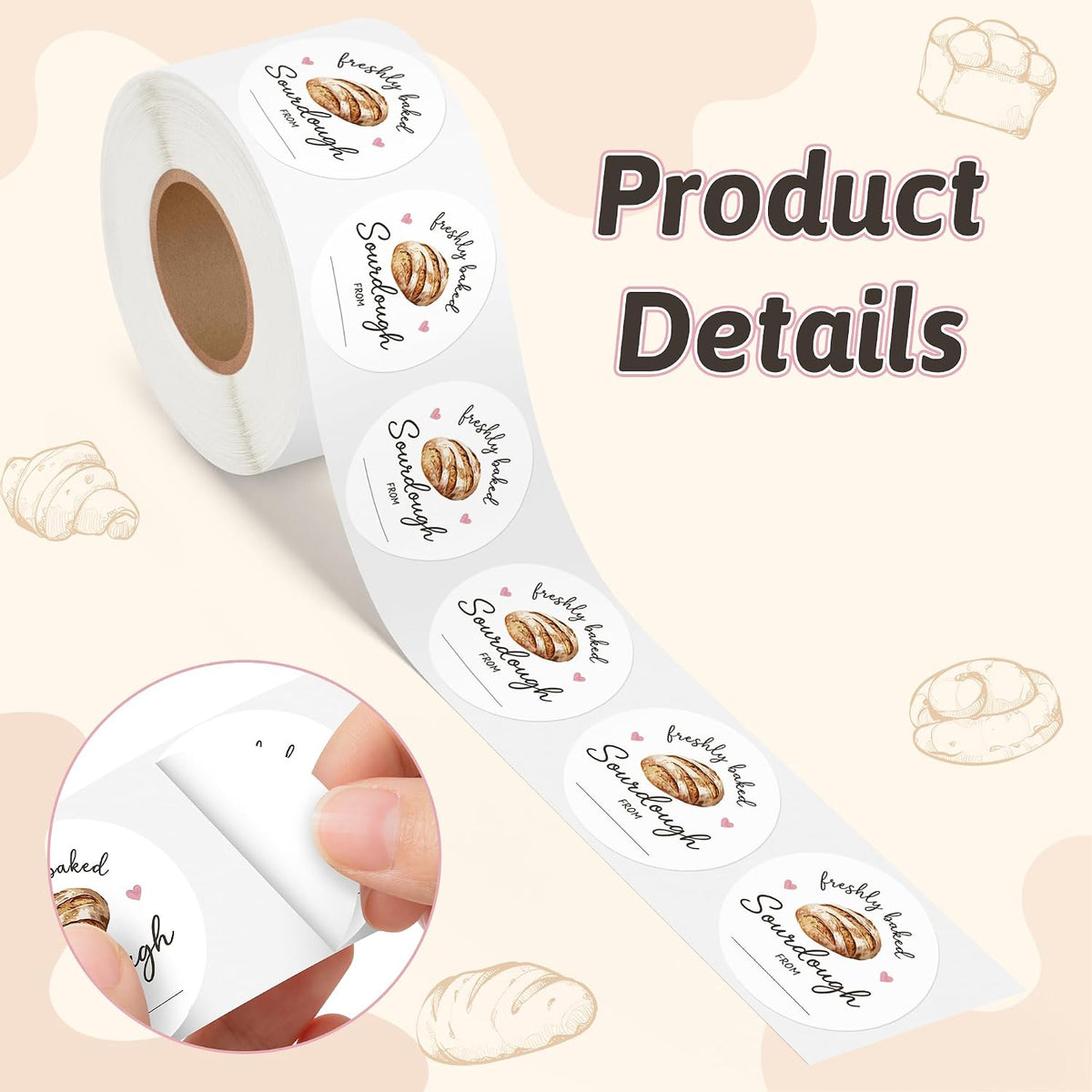 Cottage Food Law Labels Stickers - 500 Count Homemade with Love Adhesive Round Decal Roll, Made in a Home Kitchen Inspection Statement Thermal Printed for Baked Food Packaging (2 x 2 Inch)