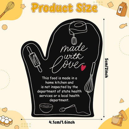 Cottage Food Law Labels Stickers - 500 Count Homemade with Love Adhesive Round Decal Roll, Made in a Home Kitchen Inspection Statement Thermal Printed for Baked Food Packaging (2 x 2 Inch)
