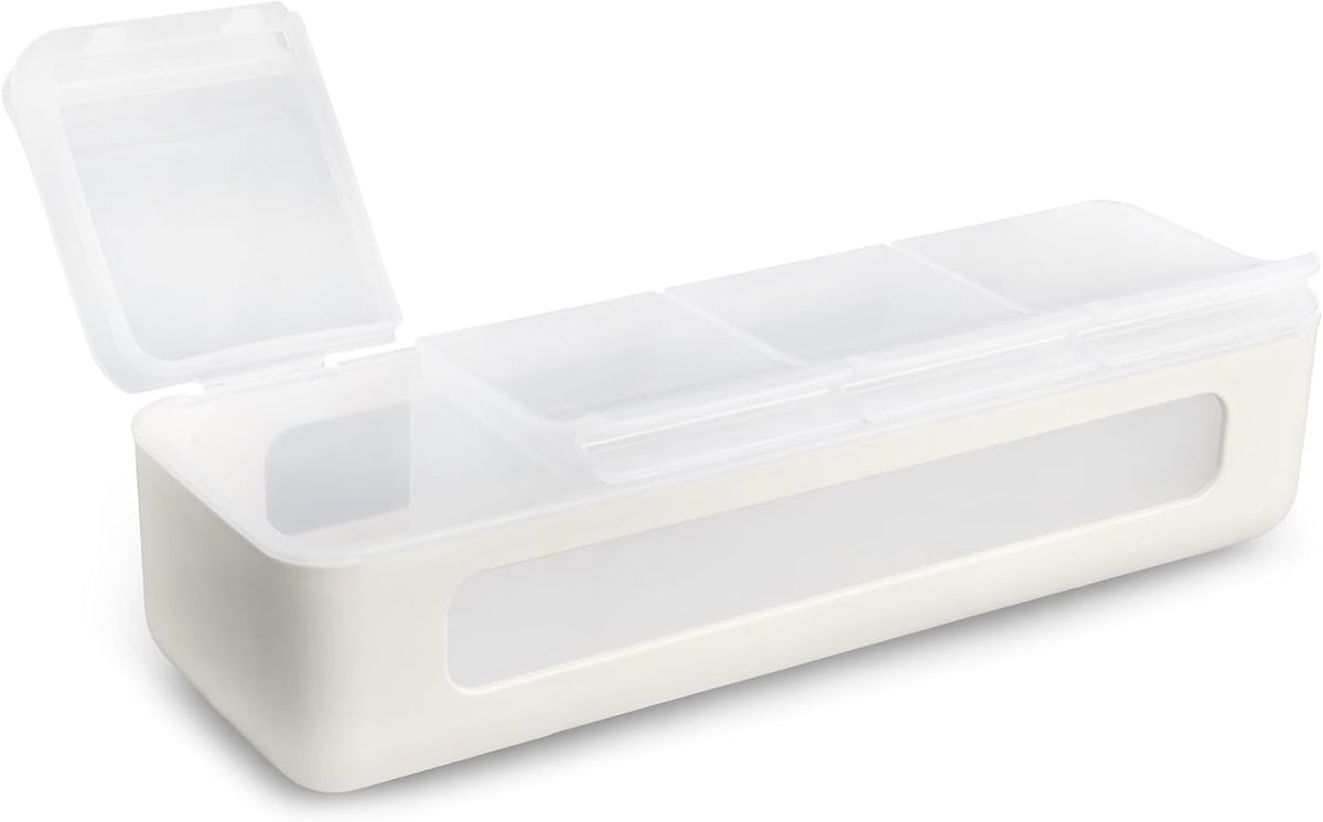 melii Snackle Box | 4 Compartment Snack Container with Individual Lids, BPA-Free Food Storage for Travel, School & On-the-Go Snacks, Kids & Family Organizer (Berry)