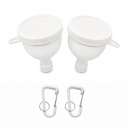 2 Pack Premium Protein Powder Containers - Portable Pre Workout and Protein Funnels for Filling Water Bottles, Shaker Bottles w/Protein Powder,with Sturdy Carabiners（50ml）
