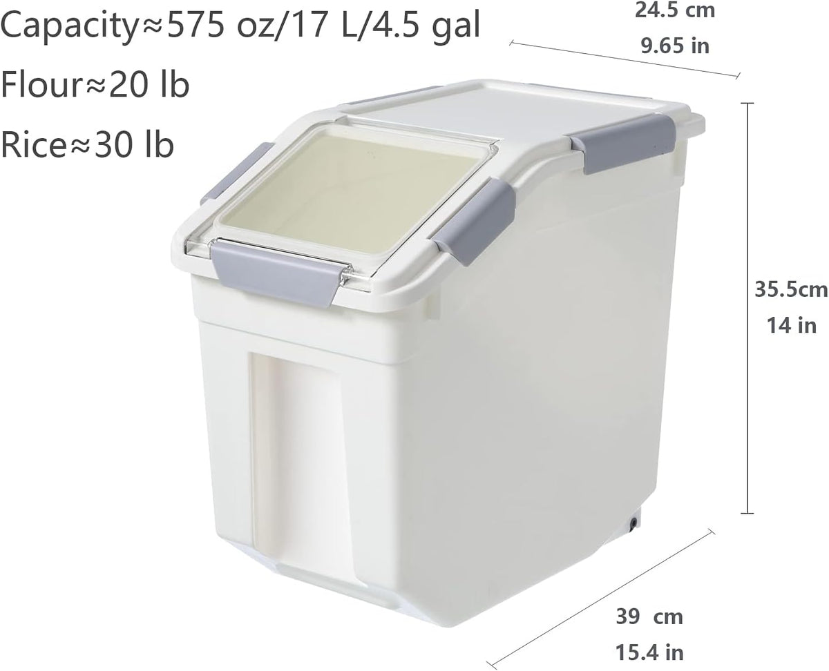 CITY BABY 2 Pack Airtight Flour Storage Container With Scoop,Dry Food, Sugar, Baking Supplies,Rice Container Set -BPA Free- Pet Food Storage Container,Dog Cat Birds Food Bin(13LB)
