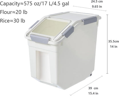 CITY BABY 2 Pack Airtight Flour Storage Container With Scoop,Dry Food, Sugar, Baking Supplies,Rice Container Set -BPA Free- Pet Food Storage Container,Dog Cat Birds Food Bin(13LB)