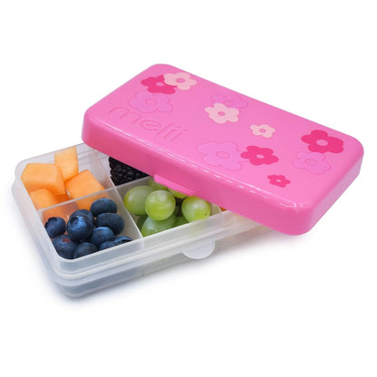 melii Snackle Box | 6-Compartment Divided Snack Container, BPA-Free Food Storage with Removable Dividers for School, Travel & On-the-Go Snacking Purple Cat