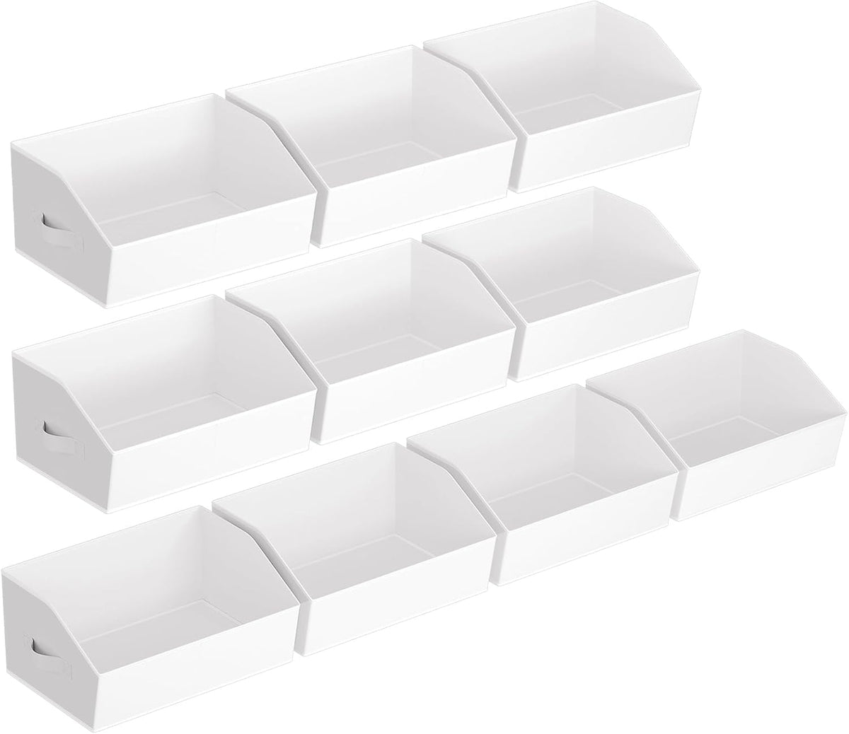 Homsorout Closet Organizers Bins 6 Packs - Large Closet Shelf Organizer with Handles, Fabric Trapezoid Storage Bins, Collapsible Storage Cubes for Clothes, Towels, Light Gray