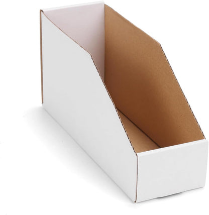 EXYGLO Cardboard Boxes, Pack of 35 Corrugated Storage Bins 12x6x4.5 inch Pantry Organizer Bins for Shelves Garage Office Organization