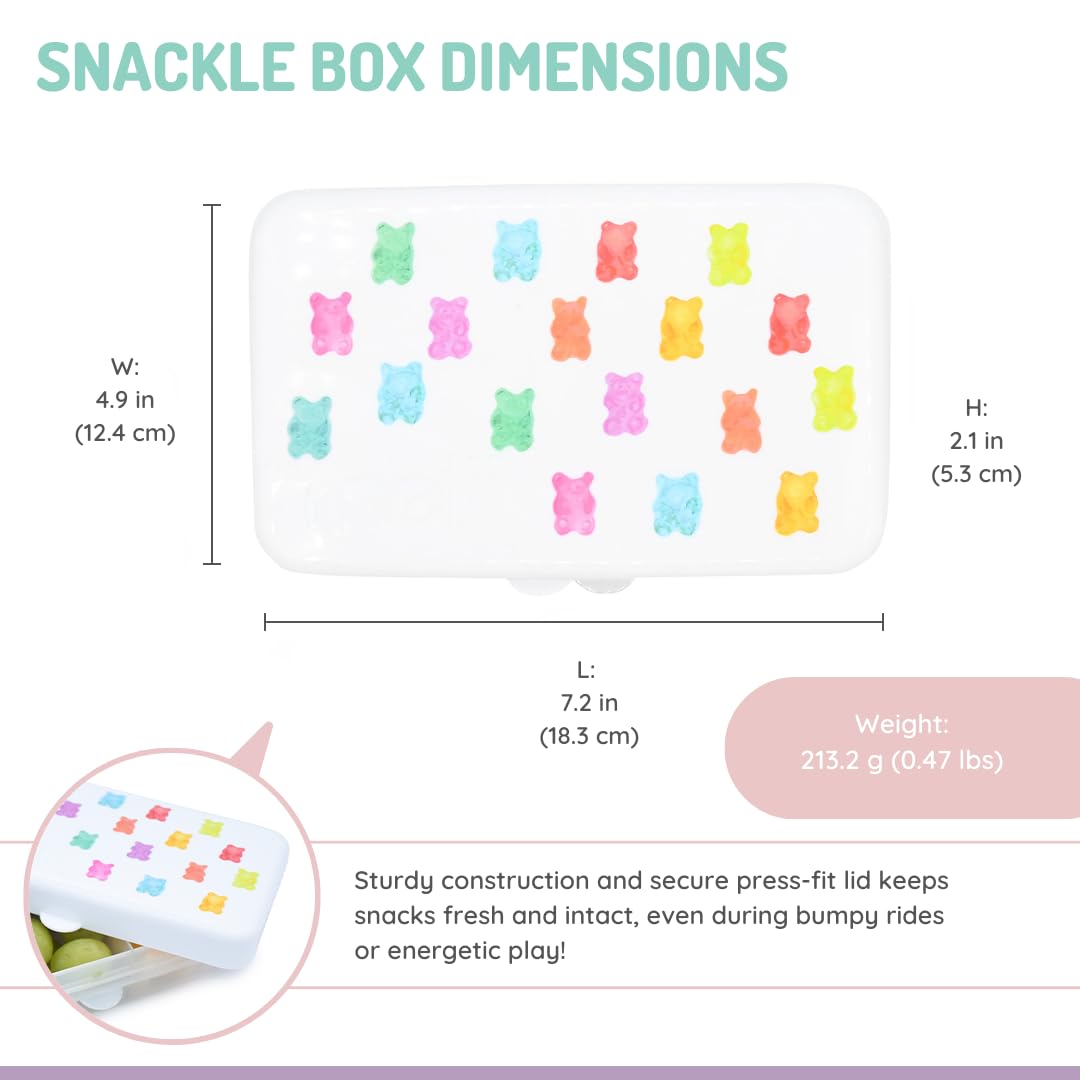 melii Snackle Box | 6-Compartment Divided Snack Container, BPA-Free Food Storage with Removable Dividers for School, Travel & On-the-Go Snacking Purple Cat