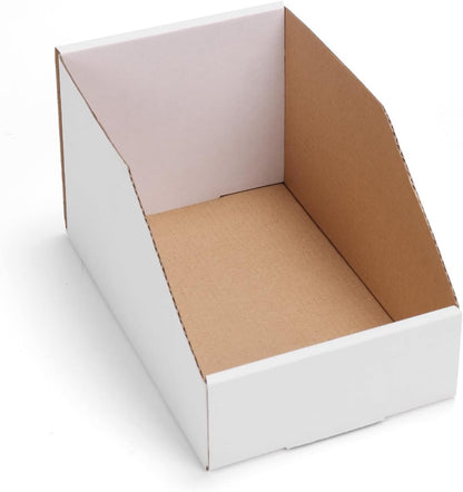 EXYGLO Cardboard Boxes, Pack of 35 Corrugated Storage Bins 12x6x4.5 inch Pantry Organizer Bins for Shelves Garage Office Organization