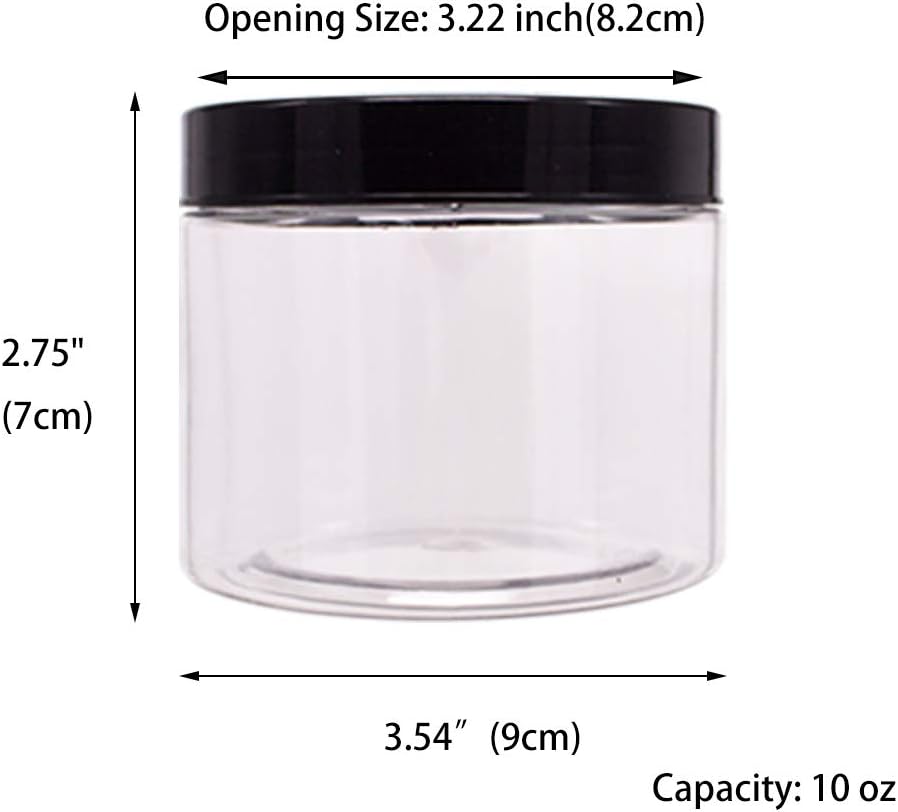 zmybcpack 16 oz Plastic Jars with Lids, Extra Labels, 1 Pen, Clear PET Seal Jar for Food Storage,Wide Opening Storage jar For Dry Food, Peanut, Powder, Kitchen & Craft Storage