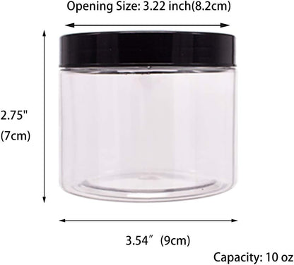 zmybcpack 16 oz Plastic Jars with Lids, Extra Labels, 1 Pen, Clear PET Seal Jar for Food Storage,Wide Opening Storage jar For Dry Food, Peanut, Powder, Kitchen & Craft Storage