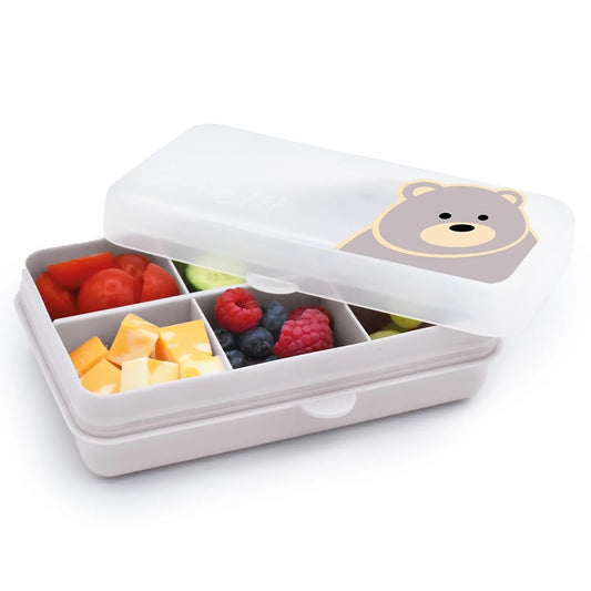 melii Snackle Box | 6-Compartment Divided Snack Container, BPA-Free Food Storage with Removable Dividers for School, Travel & On-the-Go Snacking Purple Cat