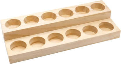 Essential Oil Display Stand 4 Tier Essential Oil Holder Solid Wood Essential Oil Rack for 24 Bottles Tabletop Display Holder Bottle Organizer for 5-20ml Bottles Display for Essential Oils