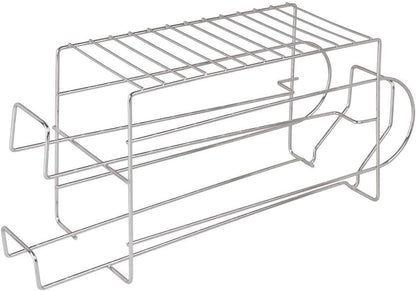 mDesign 2-Tier Metal Wire Standing Pop/Soda and Food Can Dispenser Storage Rack Organizer with Top Shelf for Kitchen Pantry, Countertop, Cabinet - Holds 12 Cans - Chrome