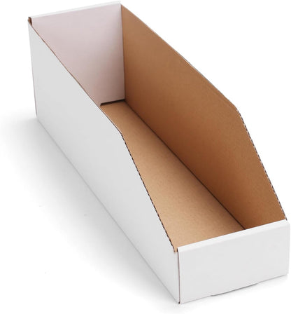 EXYGLO Cardboard Boxes, Pack of 35 Corrugated Storage Bins 12x6x4.5 inch Pantry Organizer Bins for Shelves Garage Office Organization