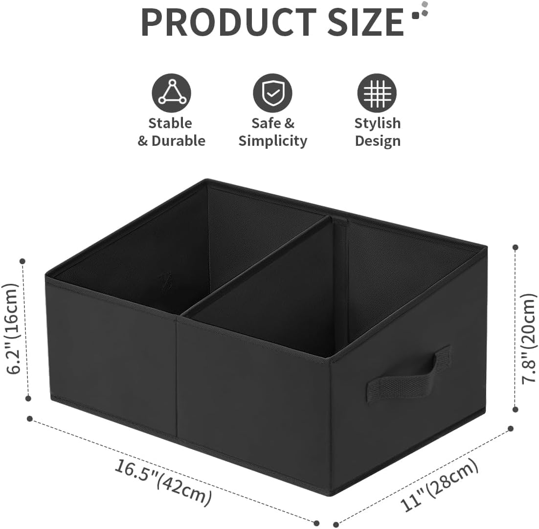 DIMJ Closet Storage Bins - Fabric Storage Baskets for Shelves, Collapsible Closet Organizers and Storage with Handles, Trapezoid Shelf Organization Storage Cubes for Purse, Toys, Books, Towel, Socks