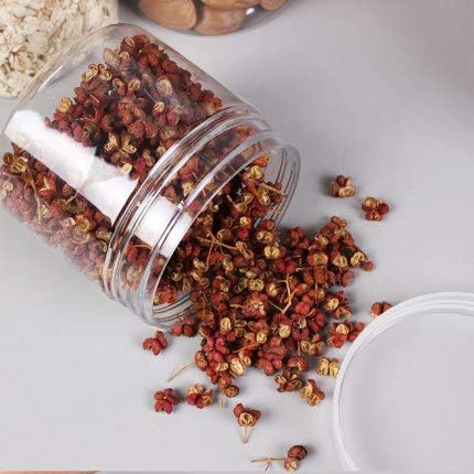 Lawei 8 Pack 34 oz Clear Plastic Jars with Black Lids - Plastic Food Storage Jars for Kitchen & Household Storage of Dry Goods, Nuts, Cookie and more