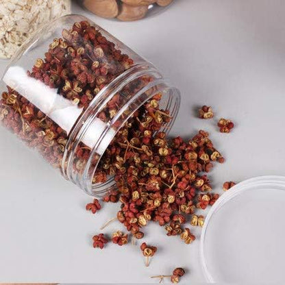 Lawei 8 Pack 34 oz Clear Plastic Jars with Black Lids - Plastic Food Storage Jars for Kitchen & Household Storage of Dry Goods, Nuts, Cookie and more