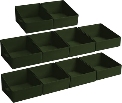 DIMJ Closet Storage Bins - Fabric Storage Baskets for Shelves, Collapsible Closet Organizers and Storage with Handles, Trapezoid Shelf Organization Storage Cubes for Purse, Toys, Books, Towel, Socks