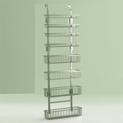 Moforoco White Over The Door Pantry Organizer, Pantry Organization and Storage, Metal Hanging Spice Rack Shelves Door, Seasoning Shelves, Laundry Room Organization, House and Kitchen Essentials